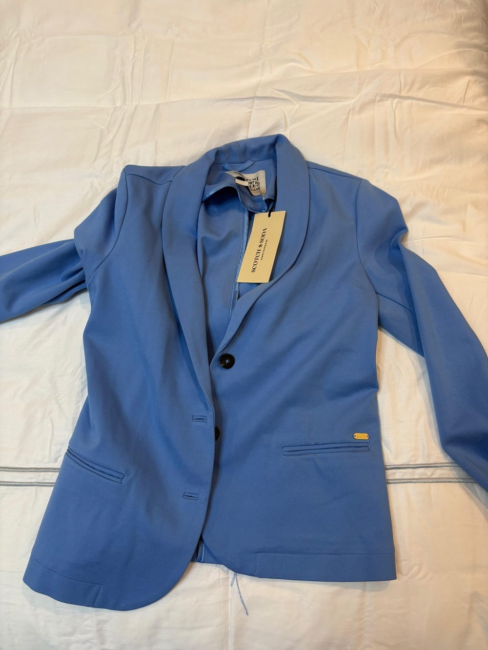 Scotch & Soda Light Blue Women's Single-Button Blazer